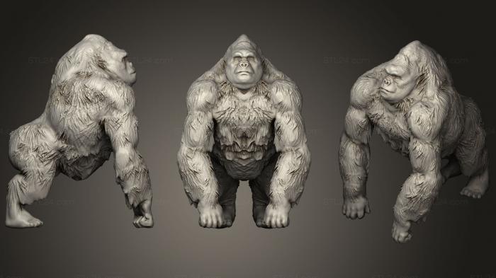 Animal figurines (Sculpt Gorilla, STKJ_1439) 3D models for cnc